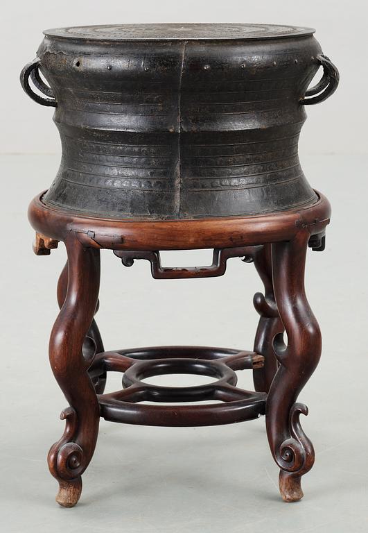 A bronze drum, Myanmar, presumably 17/18th Century.