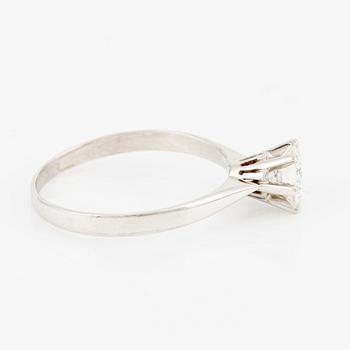 Ring, 18K white gold with brilliant cut diamond.