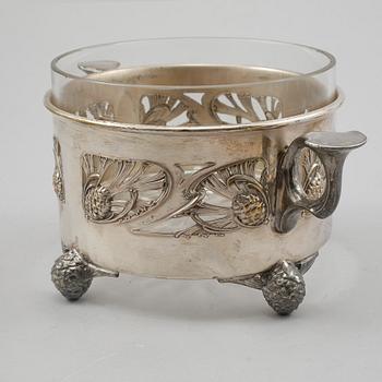 SKÅL, nysilver och glas, jugend, 1900-talets början.
