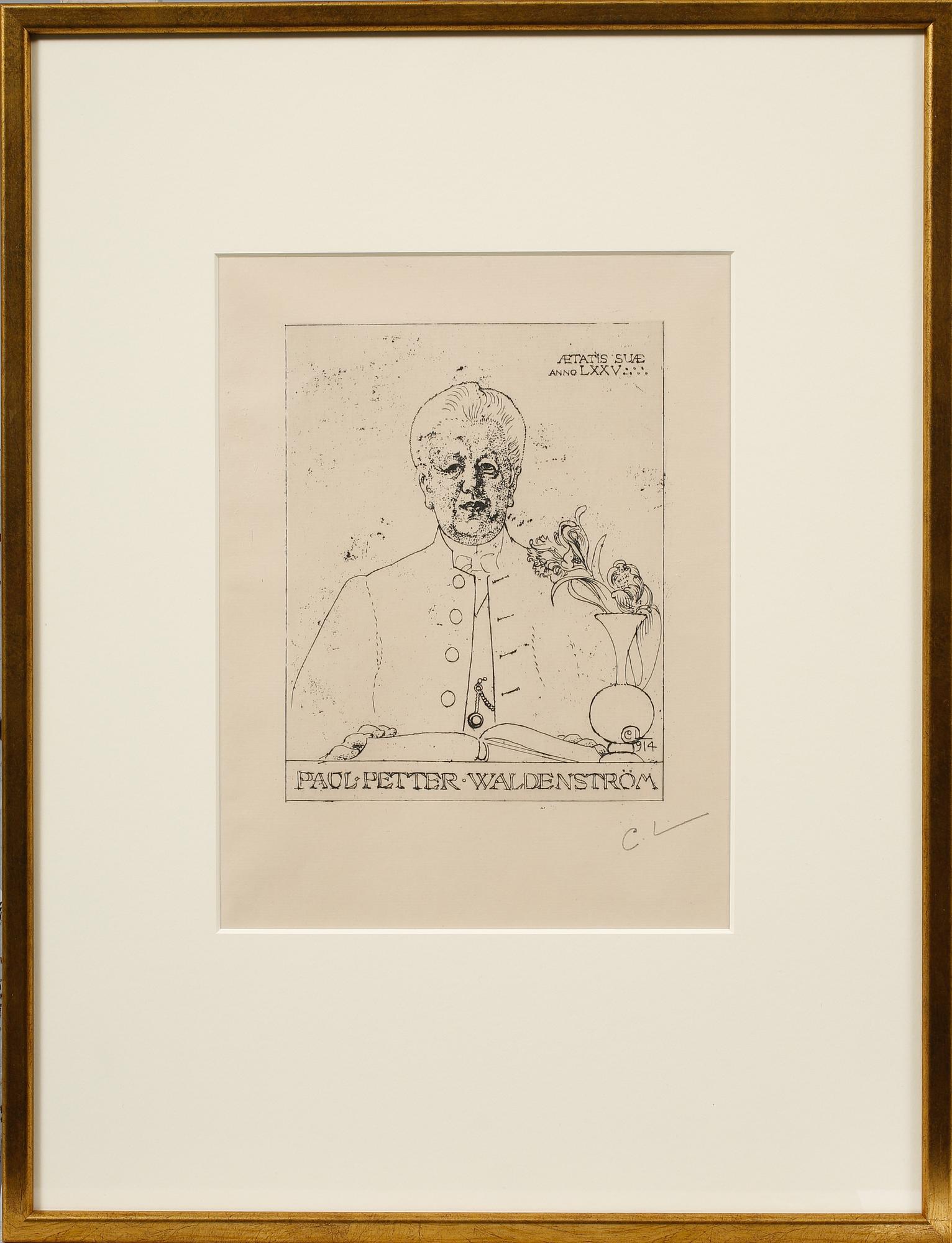 CARL LARSSON, etsning, monogramsignerad.
