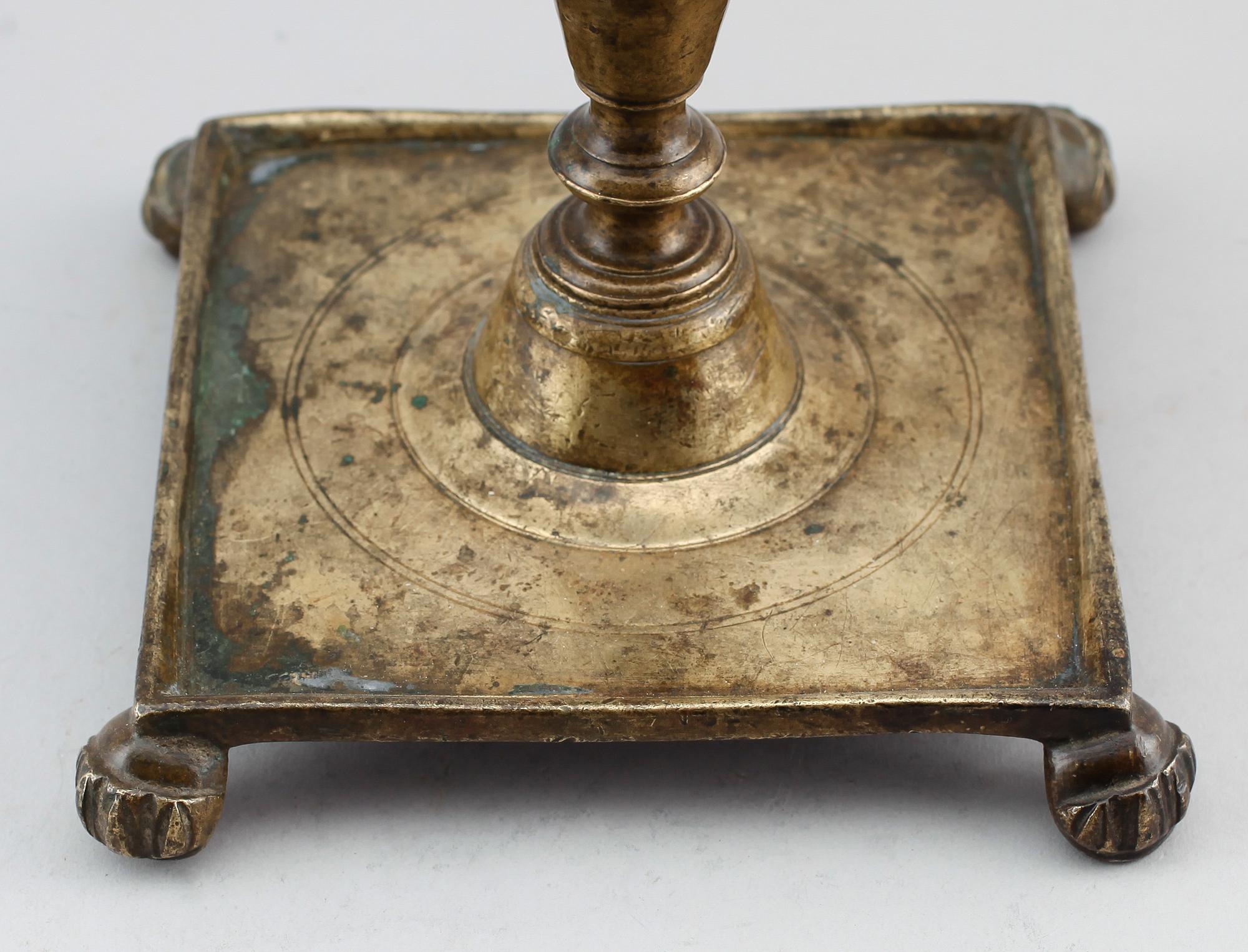 LJUSSTAKE, mässing, 1600-tal.