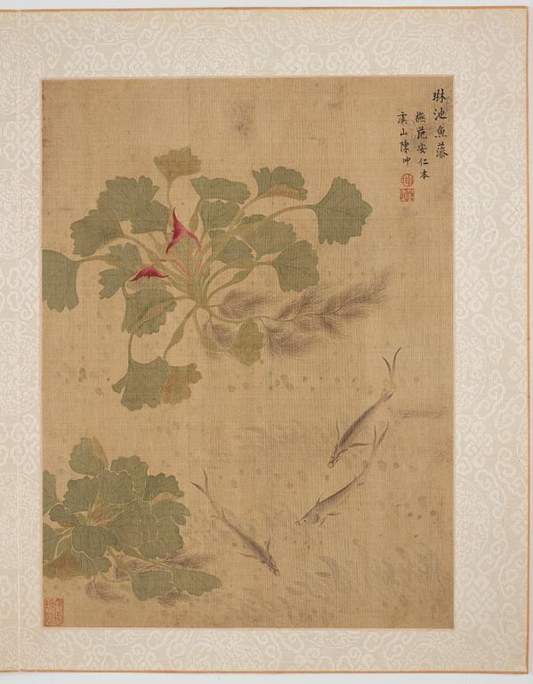 An album with 12 paintings by Qing dynasty artists, circa 1900. Attributed to Zhang Jian, Shou Ping, Yang Jin, after.