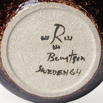 Hertha Bengtson, vase, unique, stoneware, Rörstrand Atelier, 1964.