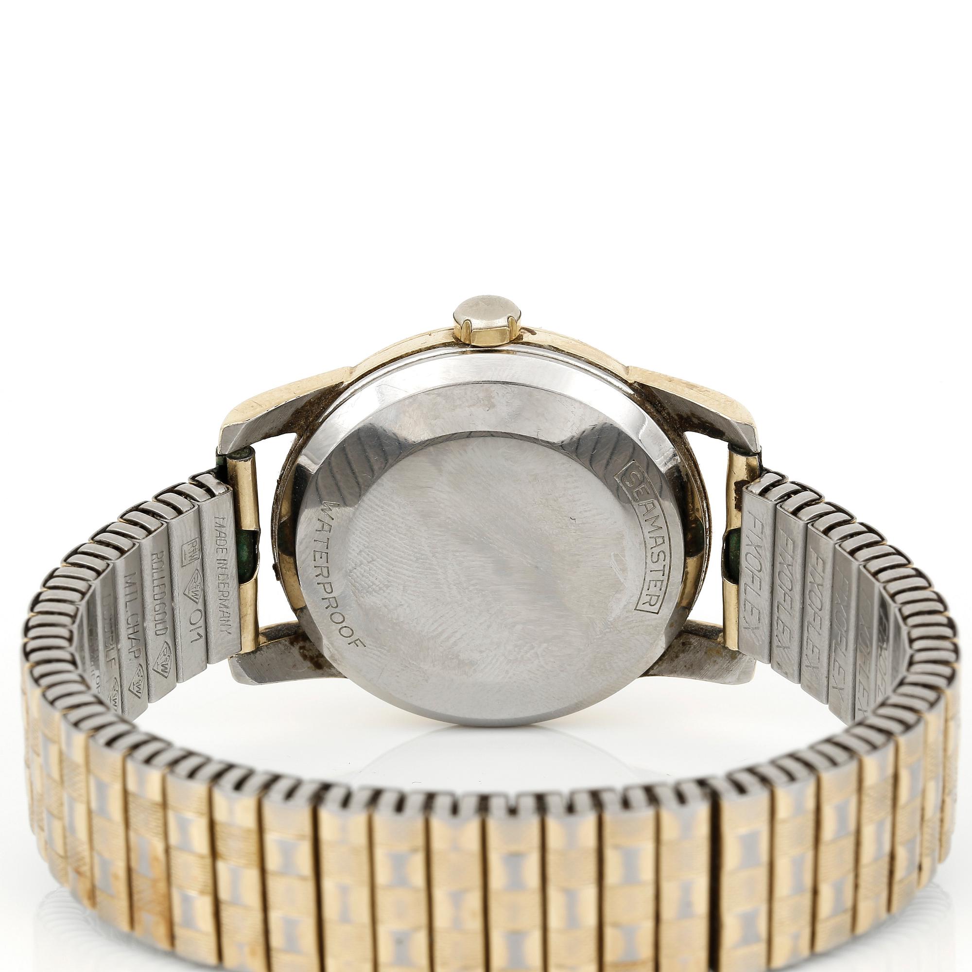 ARMBANDSUR, herr, Omega, Seamaster, Automatic, guld på stål/stål, 1950/60-tal.