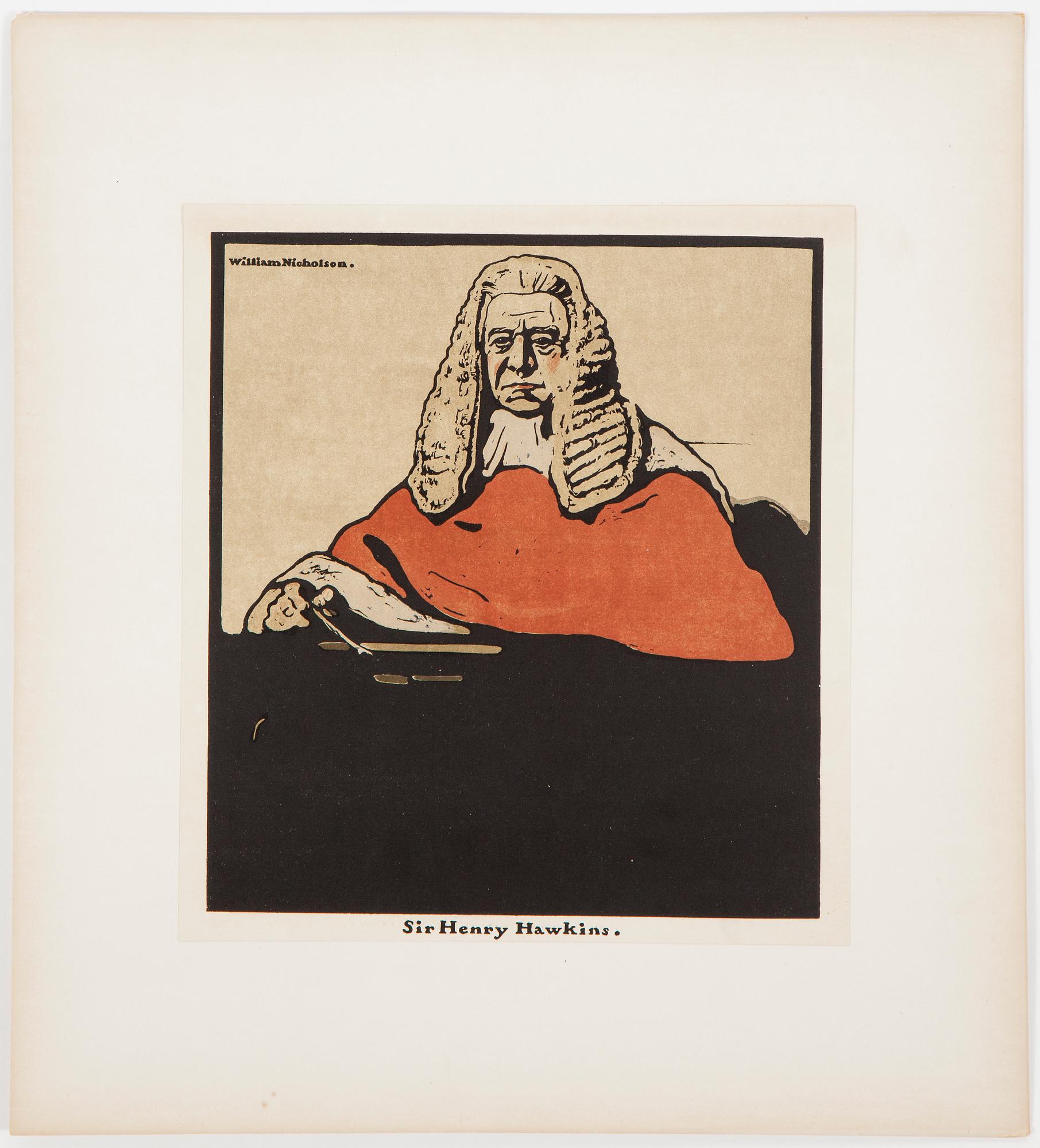 William Nicholson, portfolio with 12 woodcuts. Dated 1899.