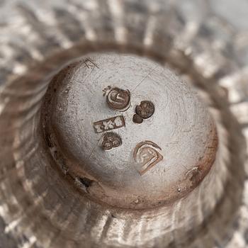 A pair of Swedish Gustavian silver sugar-bowls, mark of Johan Malmstedt, Gothenburg 1786.