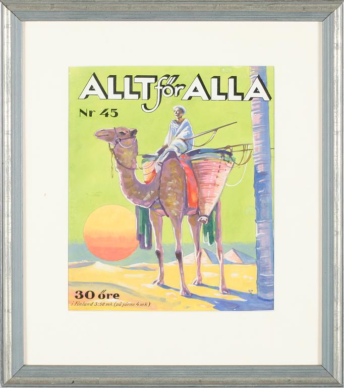 OKÄND KONSTNÄR, gouache, monogramsignerad EN och daterad 31.