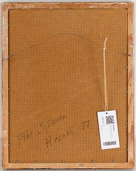 Greta Gerell, oil on board, signed and dated -77.
