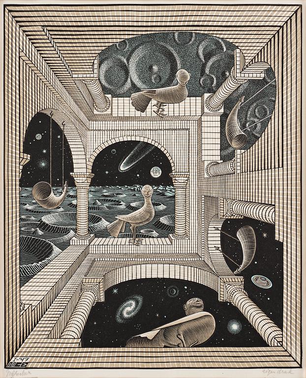 Maurits Cornelis Escher, ”Other world”.