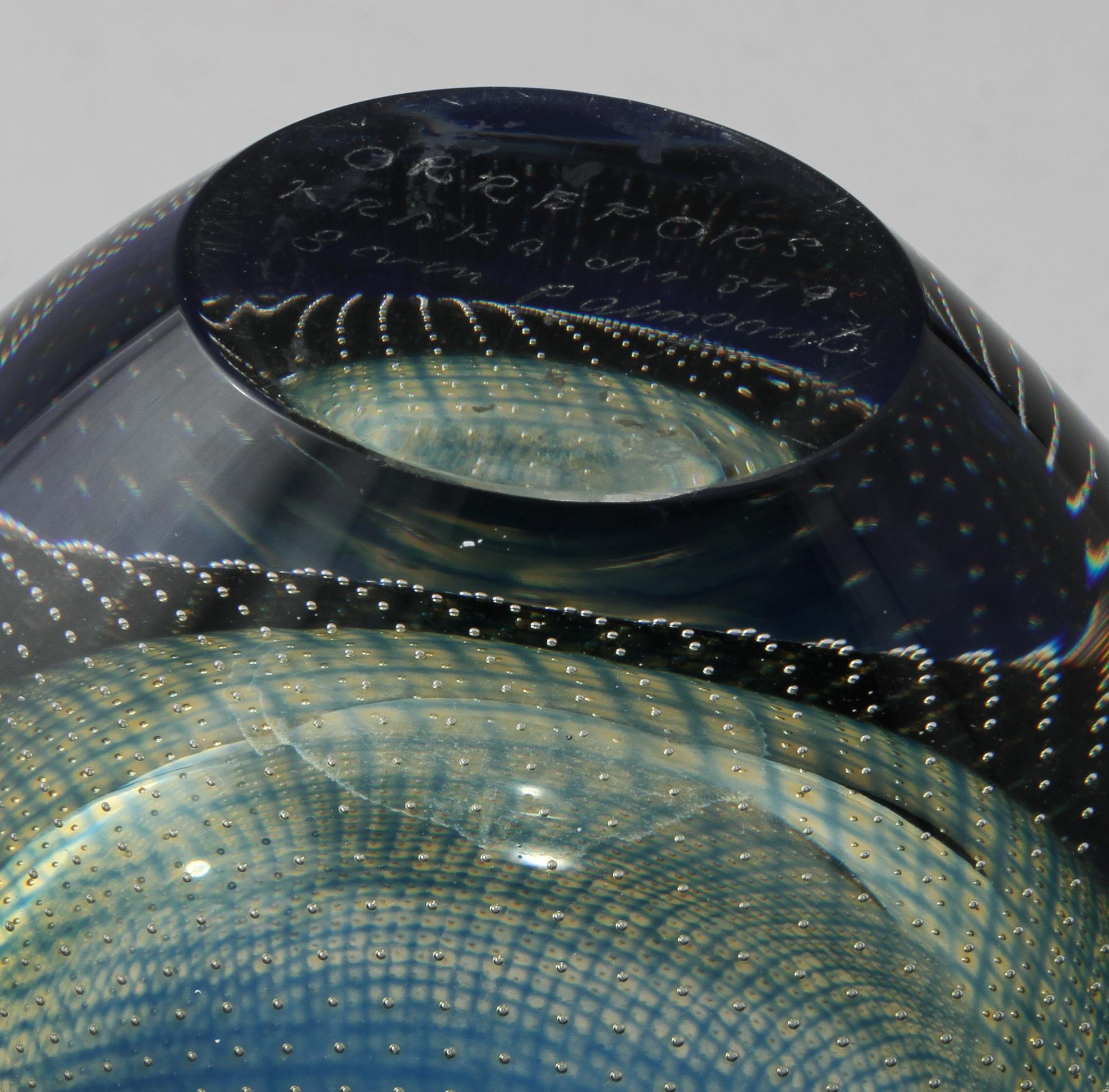 VAS, glas, "Kraka", Sven Palmqvist, Orrefors, 1900-talets andra hälft.