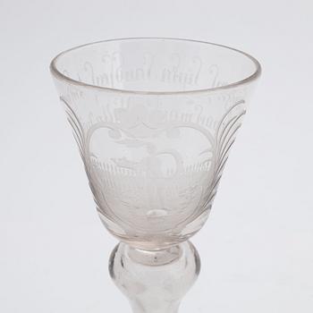 An 18th Century presumably German wine glass.