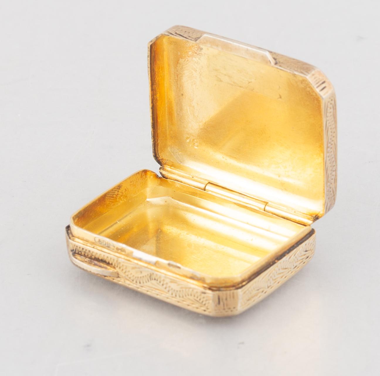 A silver gilt and enamel box, Swedish import mark.