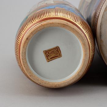 Two Japanese Kutani vases, 20th Century.