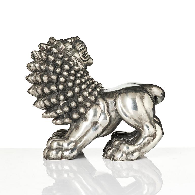 Anna Petrus, a pewter sculpture of a lion, Firma Svenskt Tenn, Stockholm, 1960.