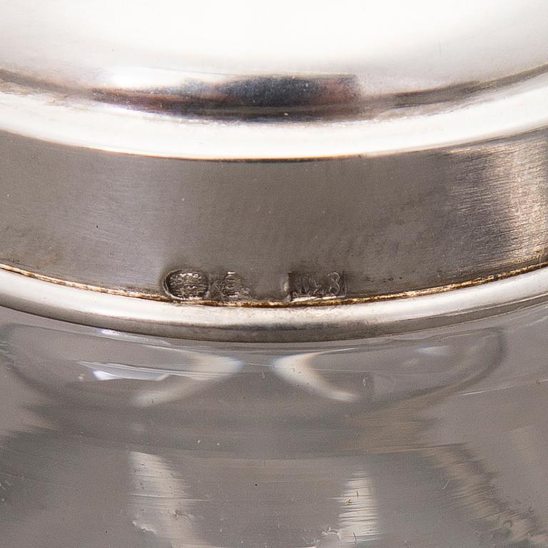 TOILETTSET, silver, 8 delar, Svenska stämplar.