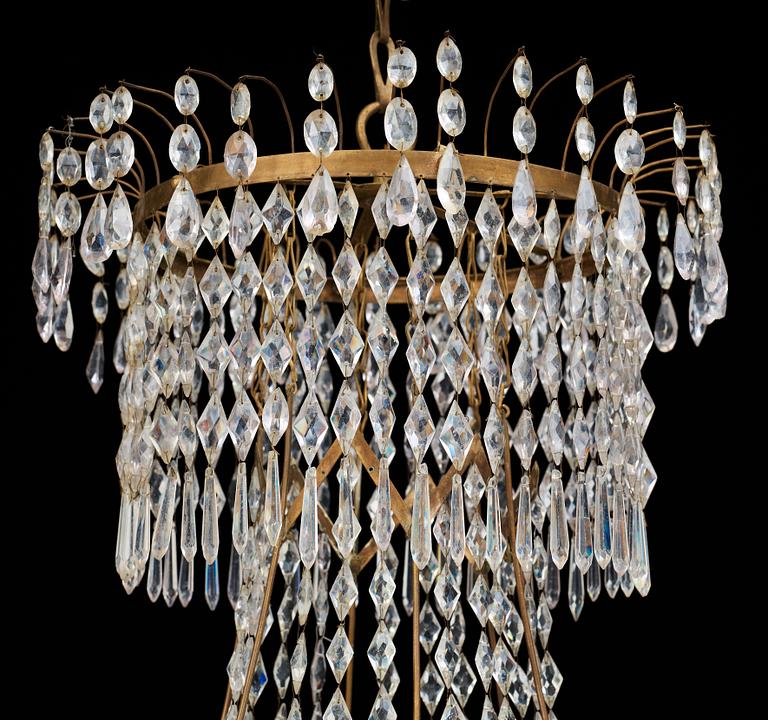 A late Gustavian circa 1800 seven-light chandelier.