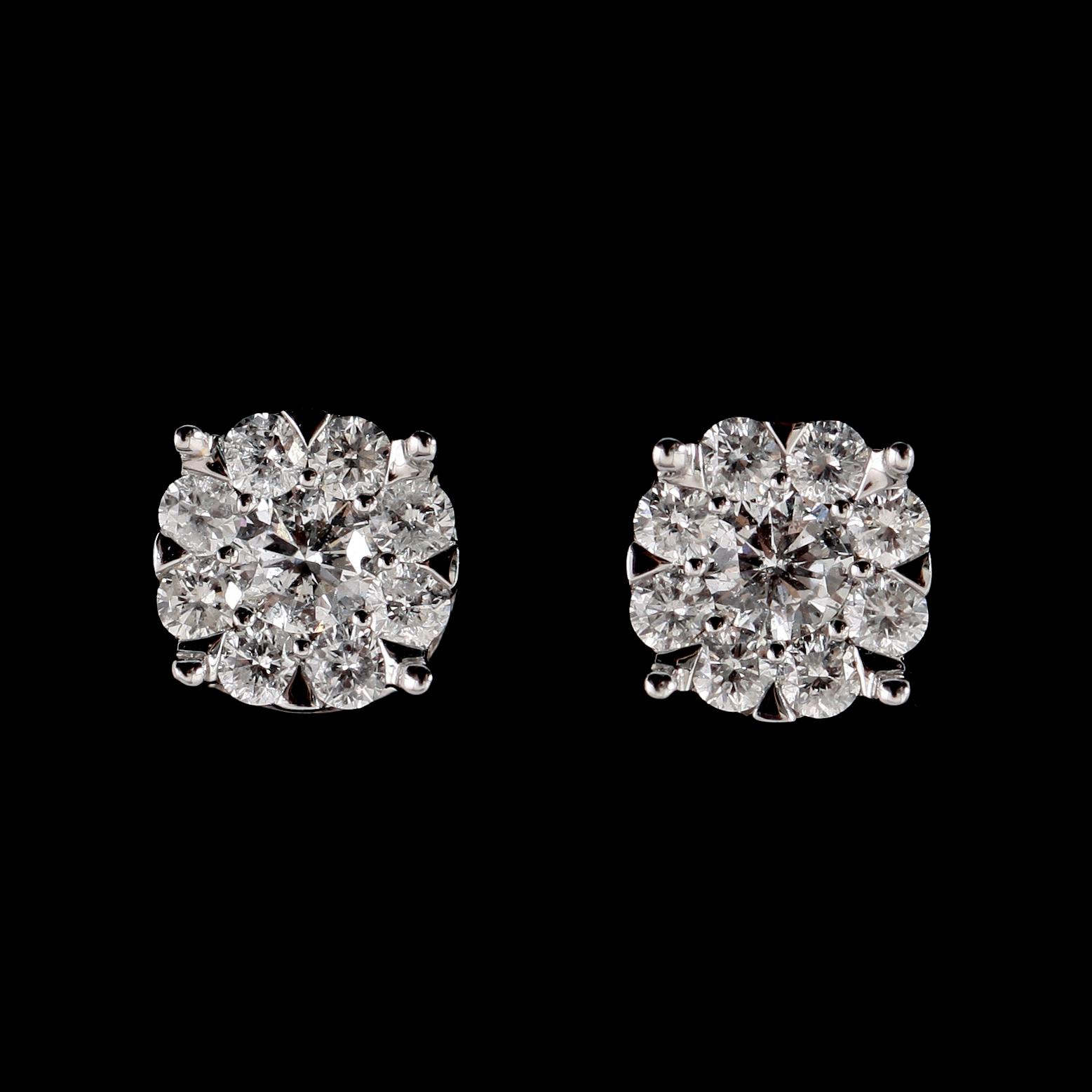 ÖRHÄNGEN, 1 par, 18 k vitguld, med briljantslipade diamanter totalt 1.04 ct.