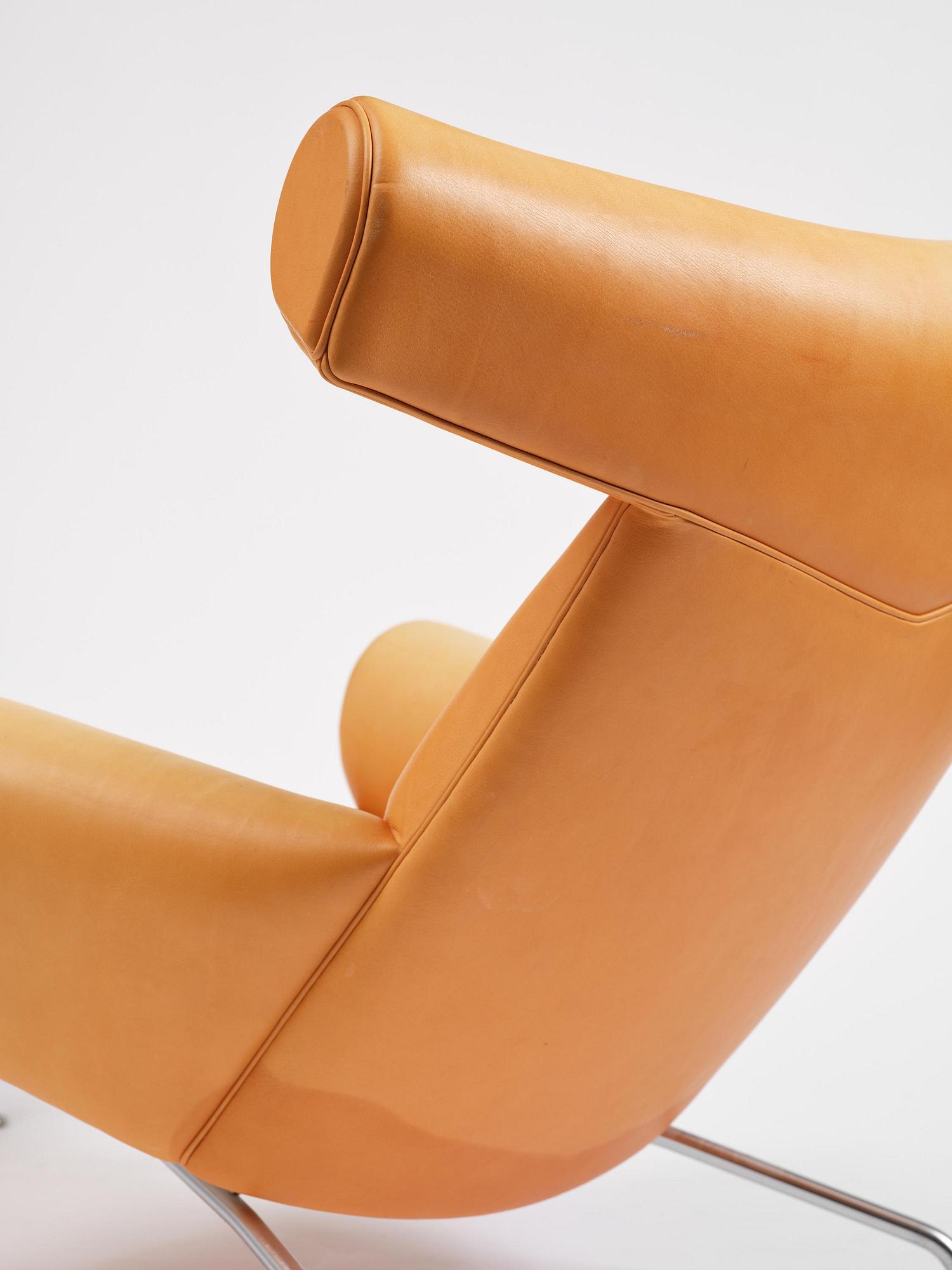 Hans J. Wegner, an “Ox Chair” with footstool, Erik Jørgensen, Denmark.