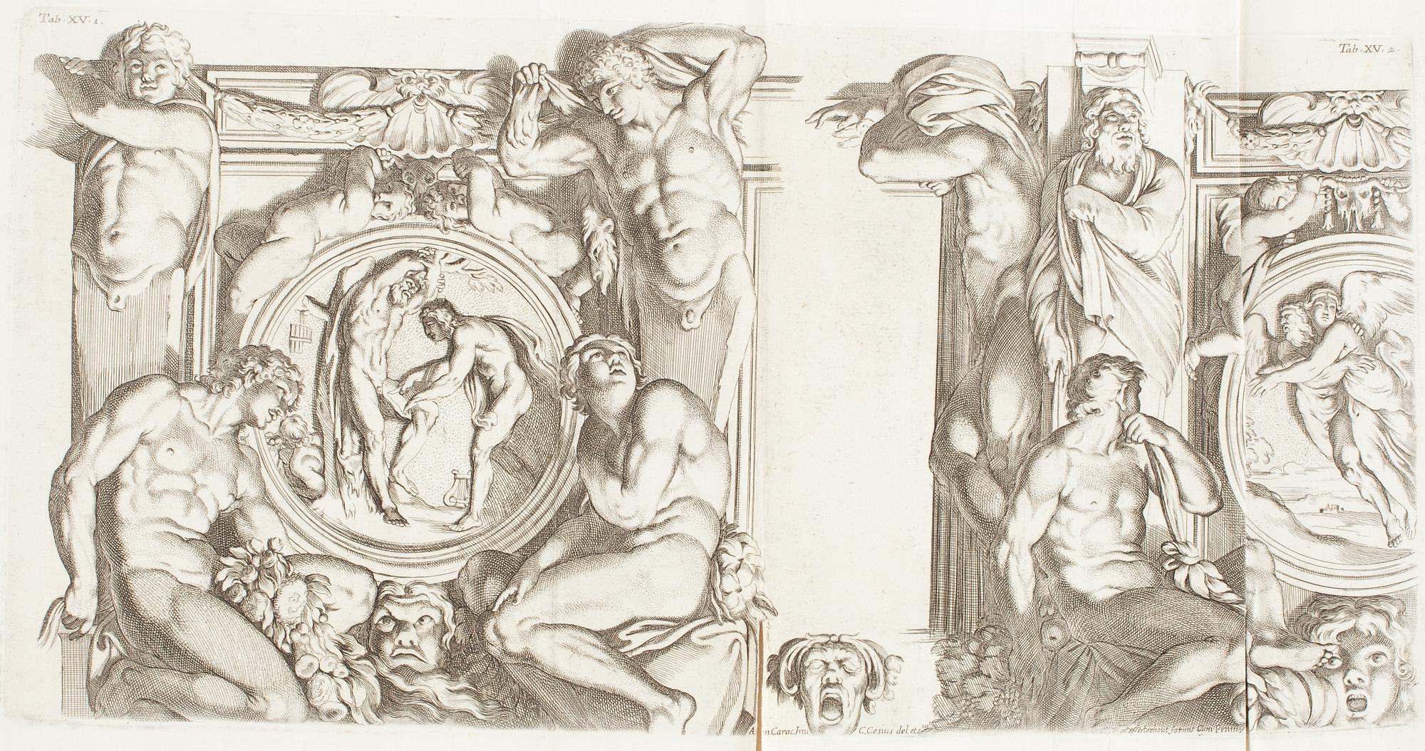 BOK, "Galeria nel Palazzo Farnese in Roma....di pinta da Annibale Carracci, intaglia da Carlo Cesio", Rom ca 1700.