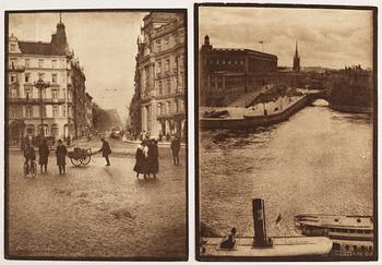 HENRY B. GOODWIN, Two photo gravures from the book Vårt vackra Stockholm signed in the negative.