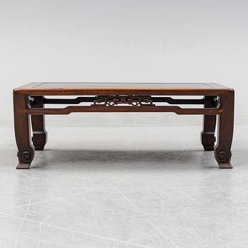 A Chinese hardwood low table, 20th Century.