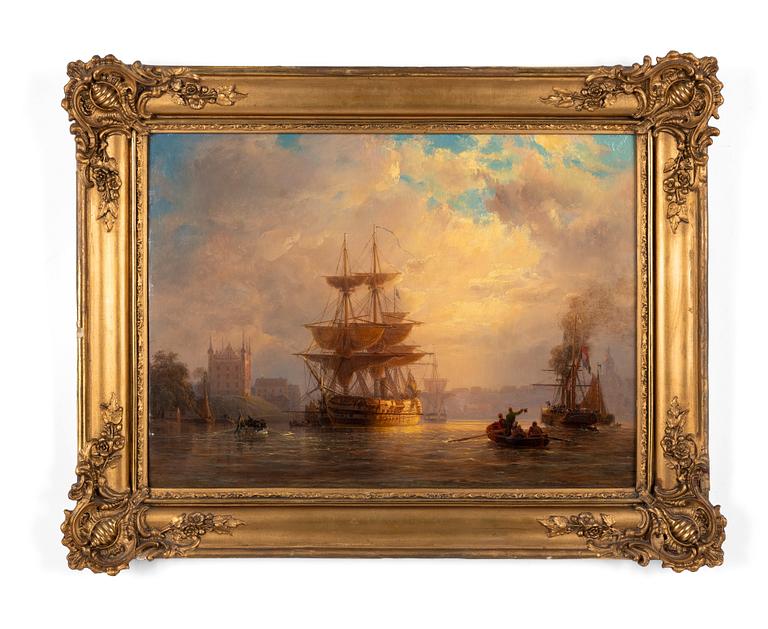 Johan Christian Berger, Skruflinieskeppet Stockholm vid Skeppsholmen, Stockholm.