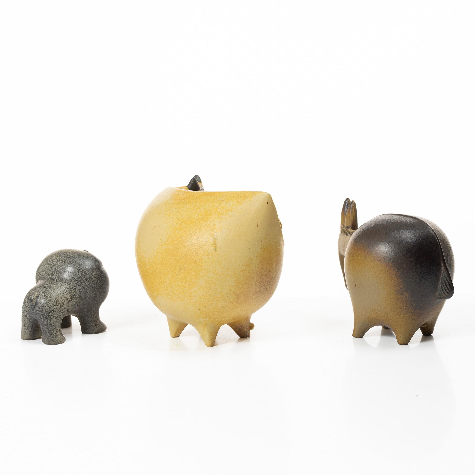 Lisa Larson, Three figurines, Gustavsberg.