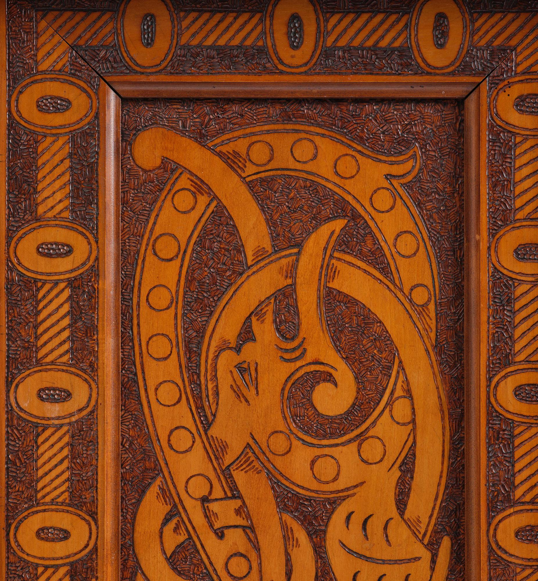 Cabinet, probably Norway, Old Norse style, late 19th century.