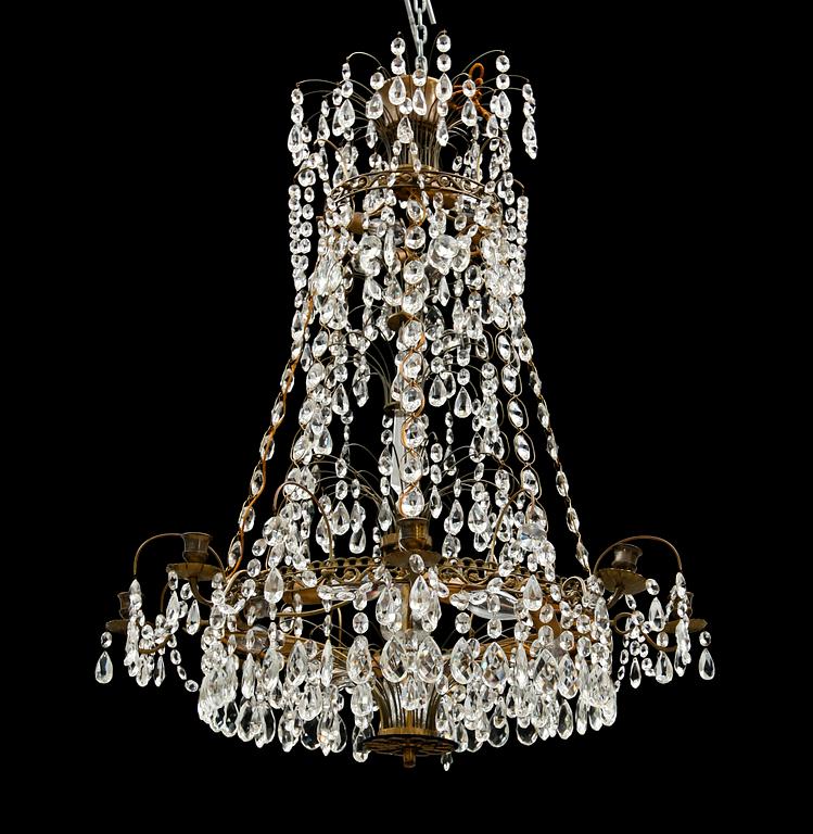 LJUSKRONA, gustaviansk stil, 1900-talets första hälft. Höjd ca 95 cm.