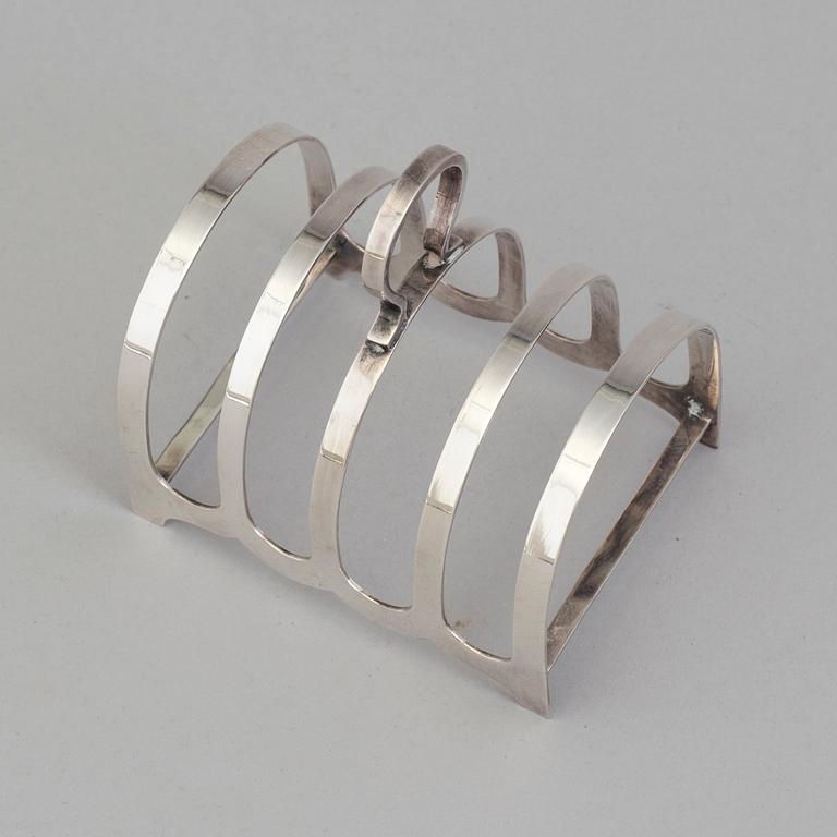 TOASTRACK, silver, Robert Fred Mosley, Sheffield, 1947.