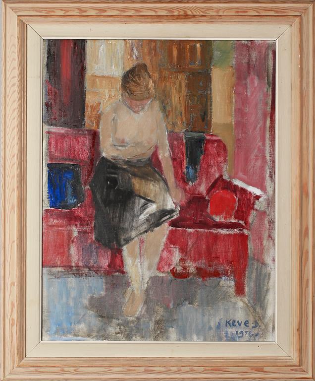 OKÄND KONSTNÄR, olja på duk, signerad Keve -d, daterad 1956.