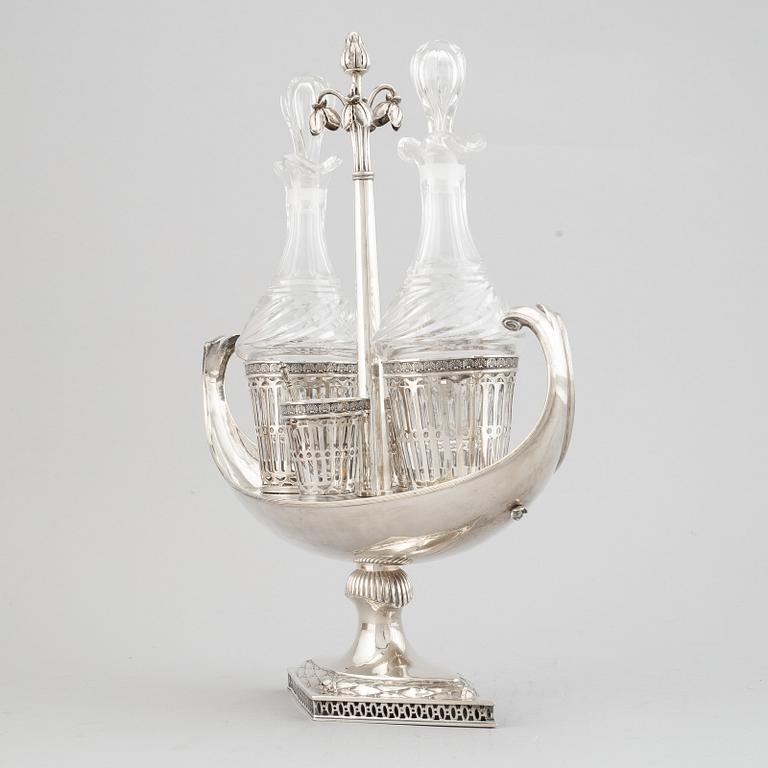 A Swedish late Gustavian cruet-set, mark of Pehr Zethelius, Stockholm 1799.