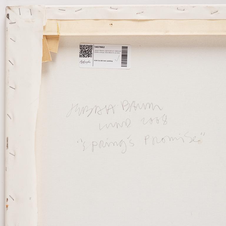 Jebah Baum, blandteknik på duk, signerad och daterad 2008 a tergo.