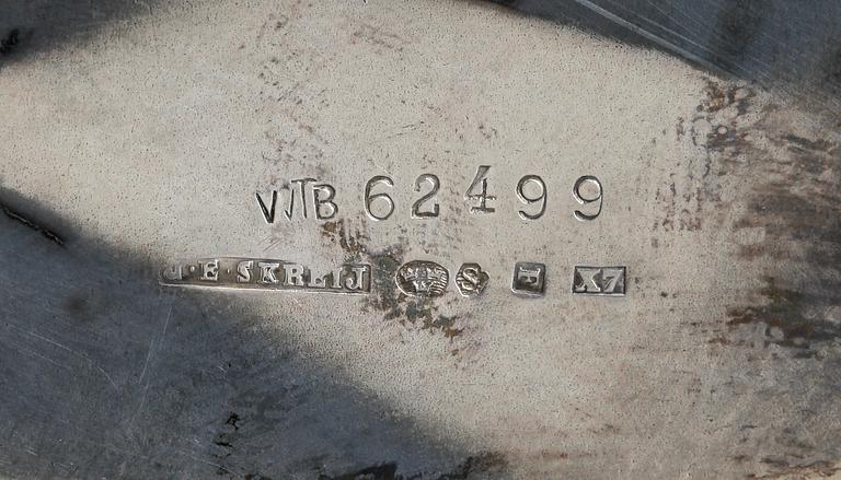 KAFFESERVIS, 3 delar, silver, empirestil, J.E. Skreij, Falun 1924. Svenska importstämplar. Tot ca 967 gram.