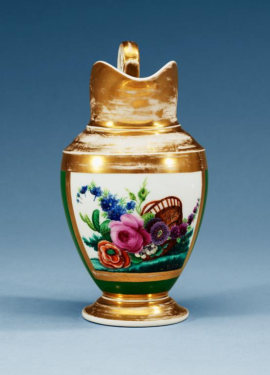 A Russian Gardner milk jug, 19th Century.