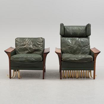 A 1960's Danish sofa, with 2 easy chairs and 2 tables by Glostrup.