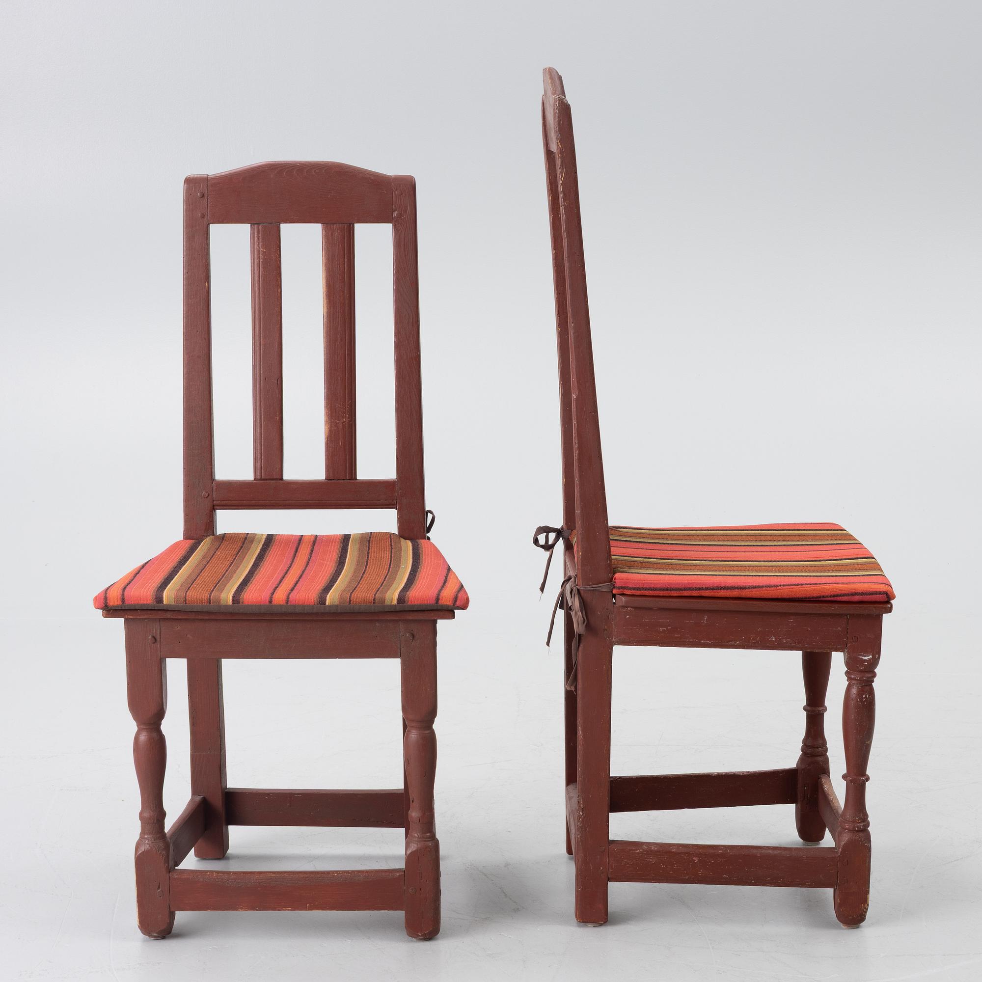 Four chairs, Sweden, 19th century.