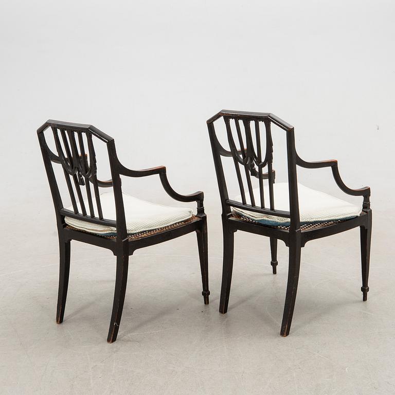 Armchairs, a pair, Denmark, 19th century.
