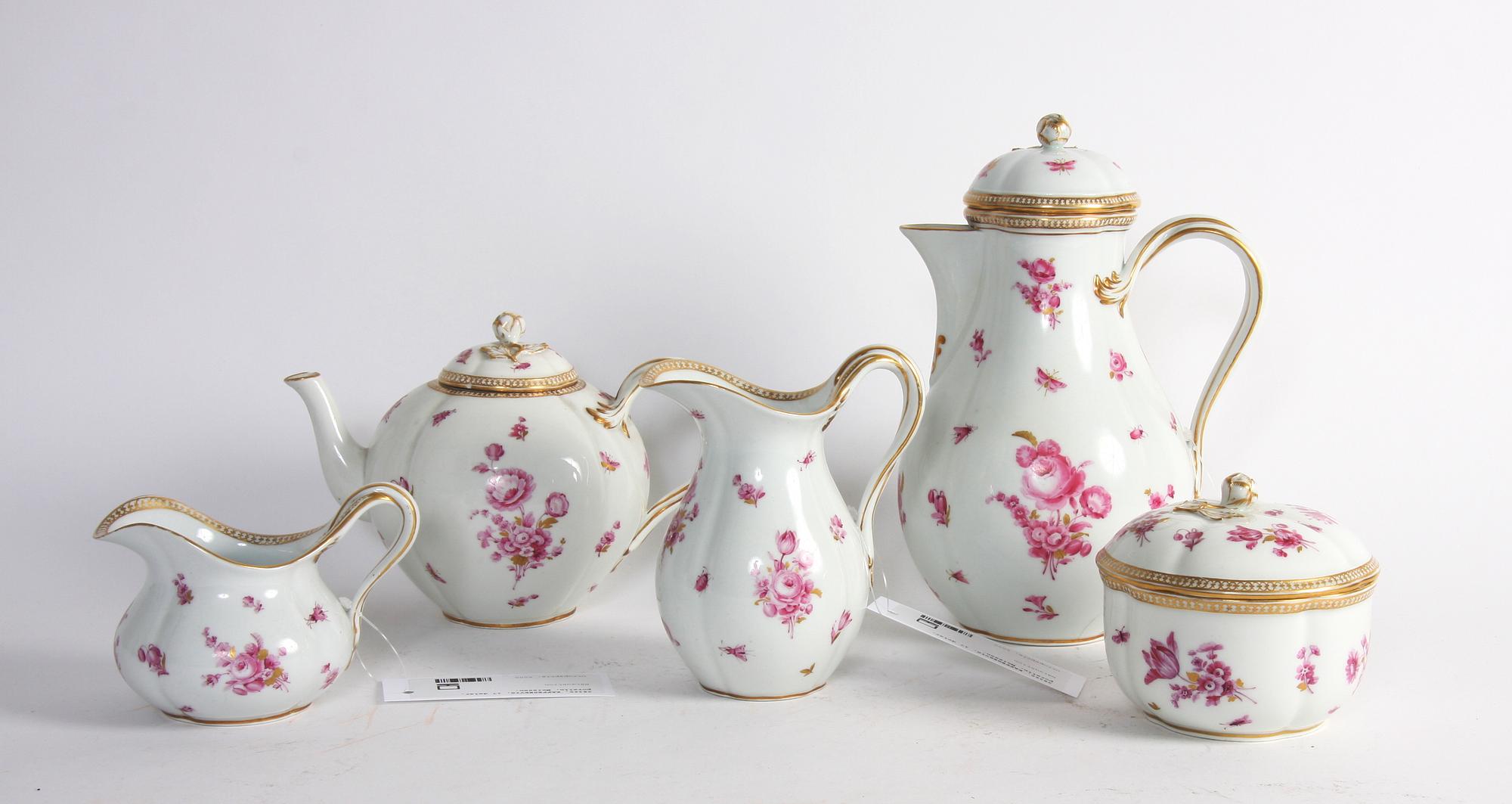 KAFFESERVIS, 17 delar, porslin, Meissen.