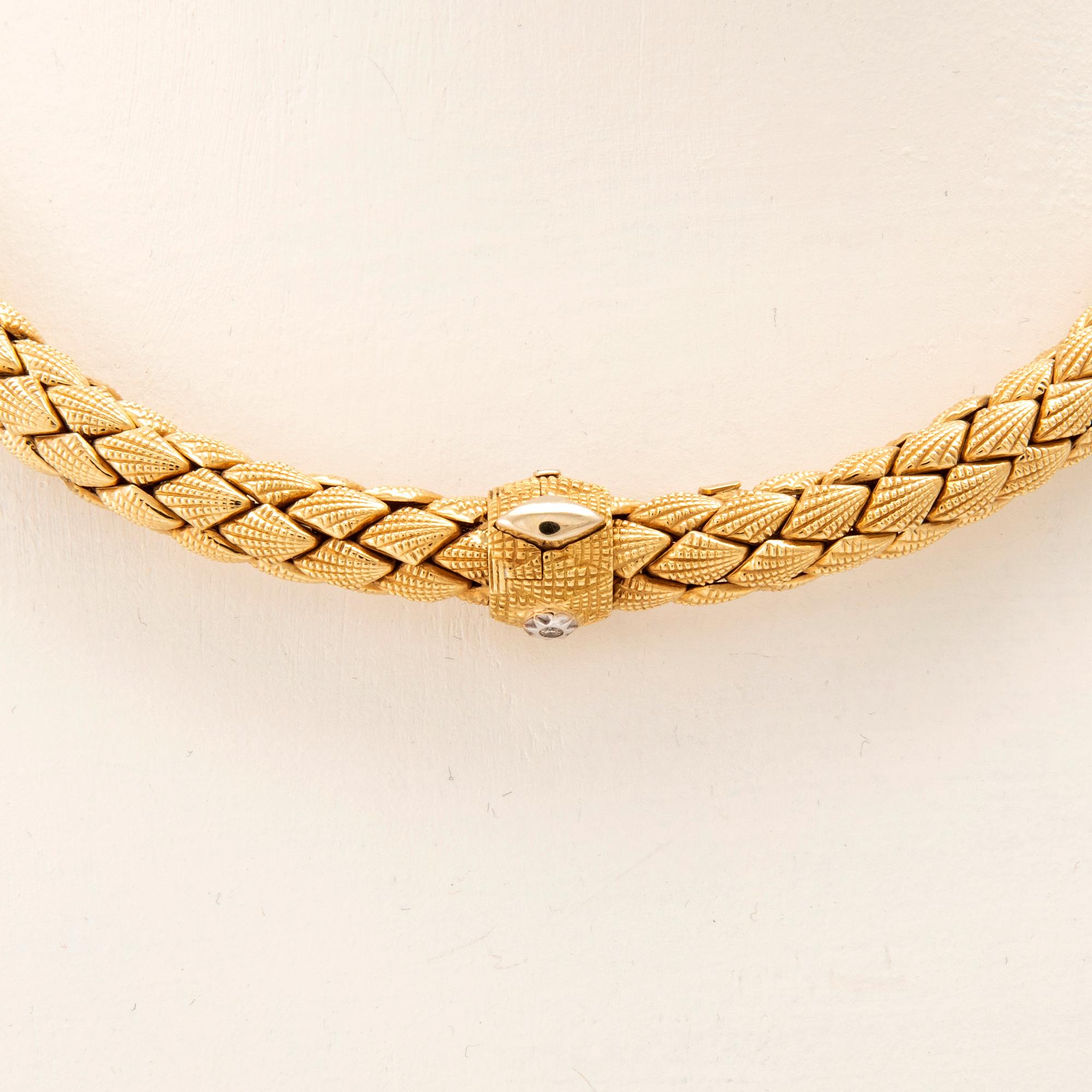 An 18K white and yellow gold "Stretch" necklace by Chimento Vicenza Italy.