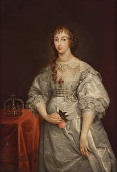 718. Antonis van Dyck After, "Queen Henrietta Maria of England, Scotland & Ireland", princess of France (1609-1669).