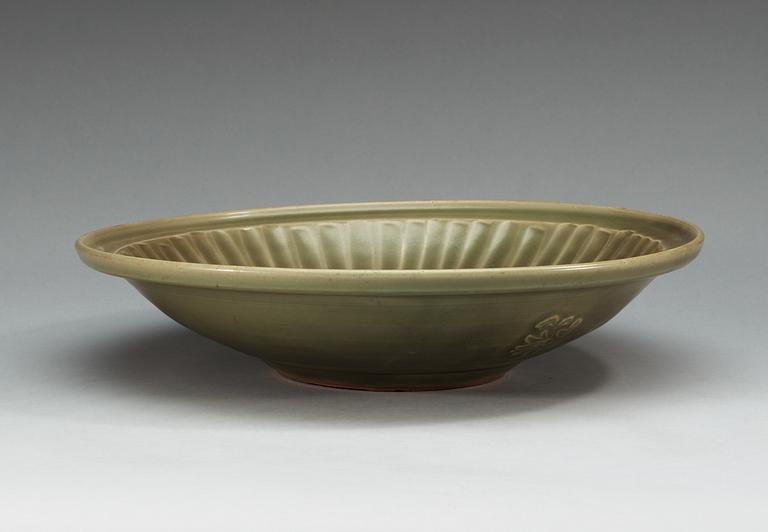 A celadon glazed dish, Ming dynasty.