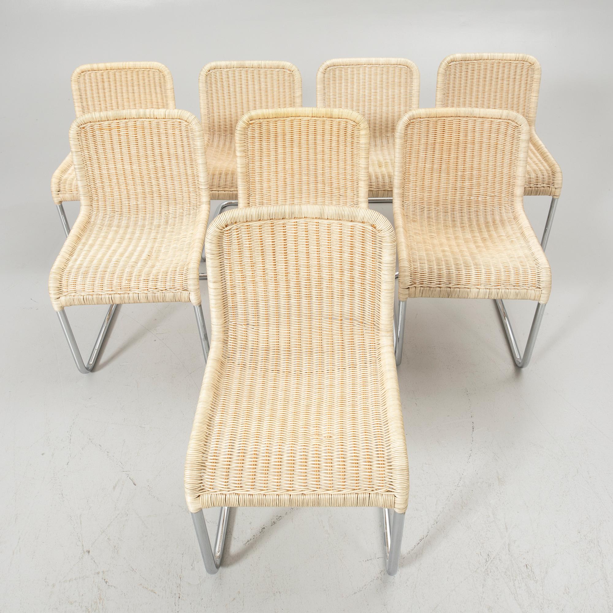 A. Lorenz, chairs, 8, Tecta, second half of the 20th century.