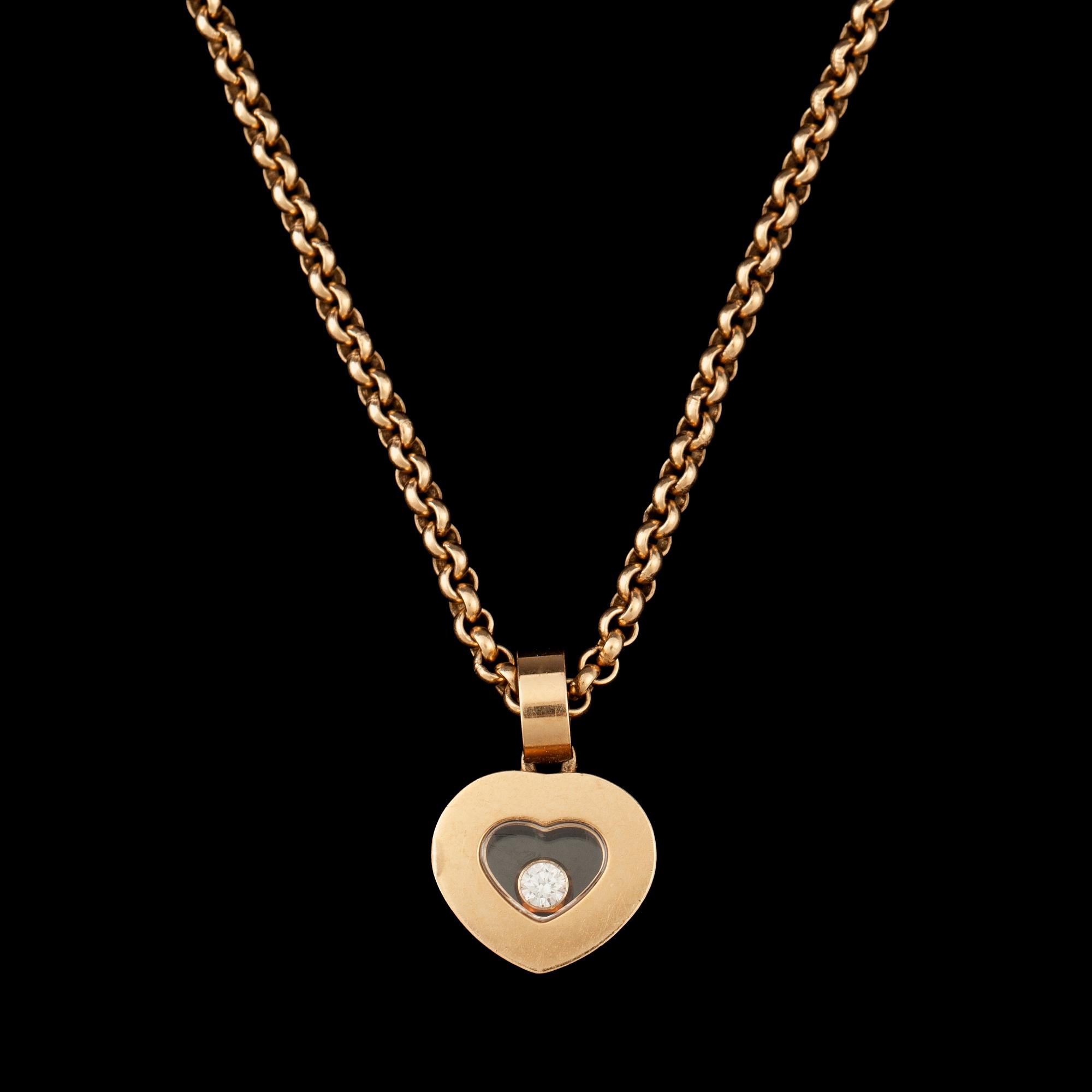 HÄNGE, Chopard, 'Happy diamonds', hjärta med briljantslipad diamant, 0.05 ct.