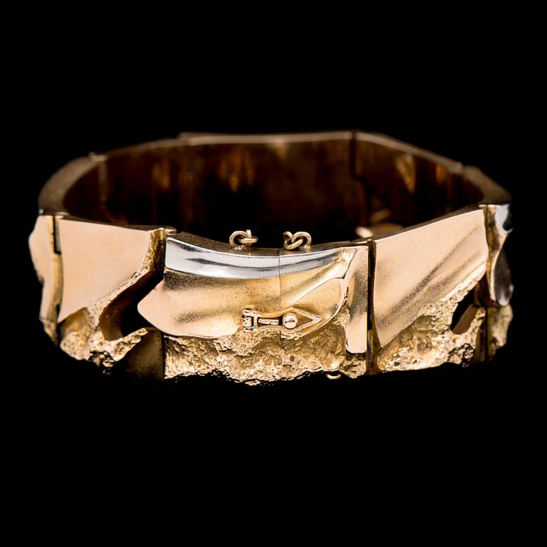 A BJÖRN WECKSTRÖM BRACELET, "Narda", 14K gold, platinum. Lapponia 1988.