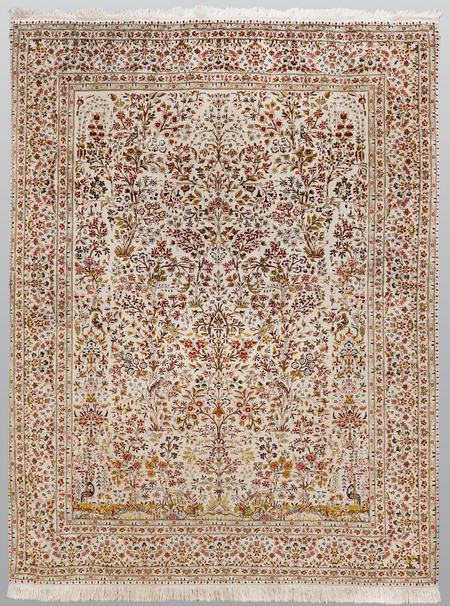 A carpet, Figural Anatolisk Silk, ca 222 x 167 cm.