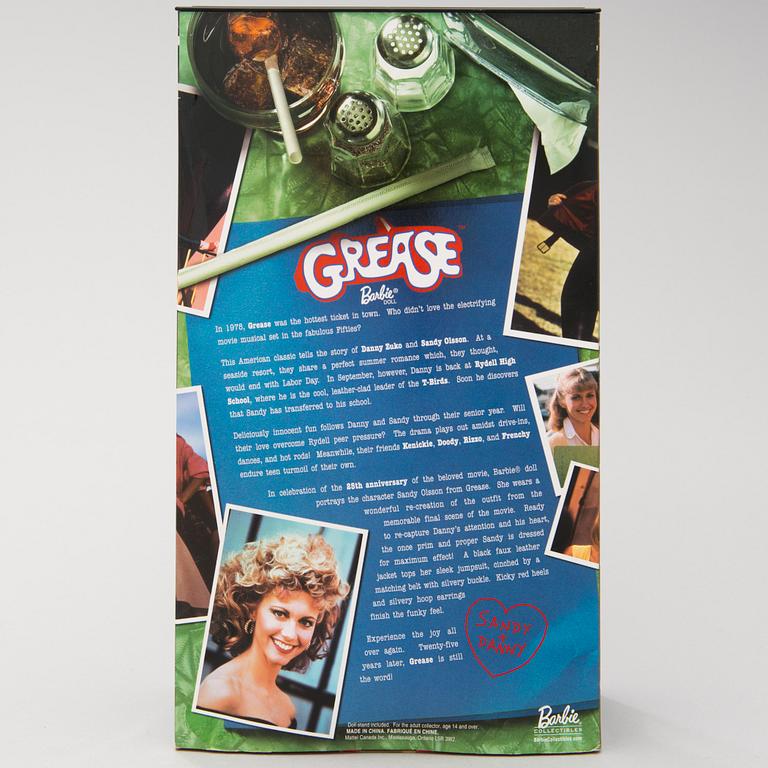 A collectible doll, Grease 25th Anniversary Collector Edition, Mattel Barbie Collectibles, 2003.