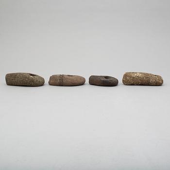 Four late neolithic stone axes.