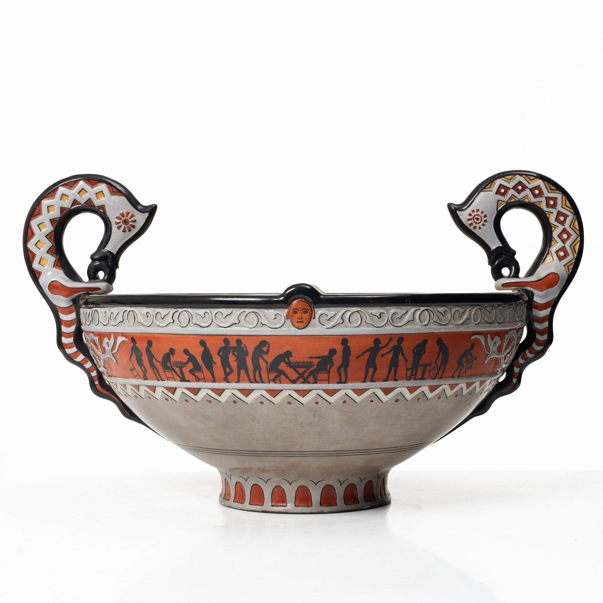 August Malmström, A creamware bowl, Gustavsberg, 1870s.