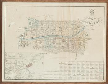 A lithograph map of Turku by C.W. Gyldén, F Tengström, published 1837.